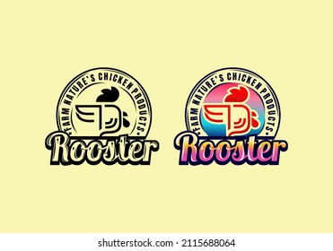 Logo Farmer Rooster Vector Illustration Template with Simple Elegant Design Good for Any Industry