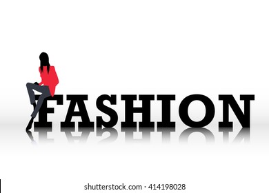 Logo of fashion with female silhouette 