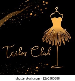 Logo Fashion studio. Custom handmade calligraphy, Vector brush lettering for fashion salon.