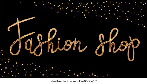 Logo Fashion studio. Custom handmade calligraphy, Vector brush lettering for fashion salon.