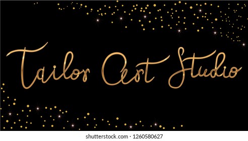 Logo Fashion studio. Custom handmade calligraphy, Vector brush lettering for fashion salon.