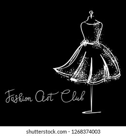 Logo Fashion studio. Custom handmade calligraphy, Vector brush lettering for fashion salon.