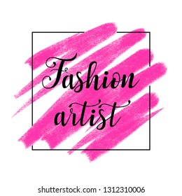 Logo Fashion studio. Custom handmade calligraphy, Vector brush lettering for fashion salon.