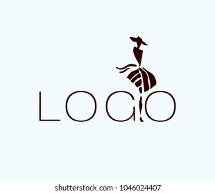 logo with a fashionable woman