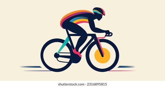 logo of a fast bicycle racer vector