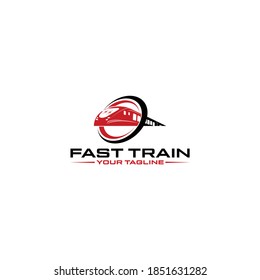 logo for a fast railroad company with a fast moving train