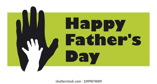 Logo of father and baby hands. Vector image.