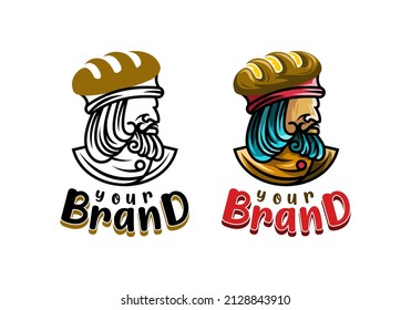 Logotipo Padre de la plantilla de ilustración del vector del pan con un diseño simple y elegante, bueno para cualquier industria