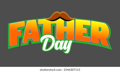 logo father day with moustache