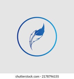 logo of feather vector illustration design on gray background