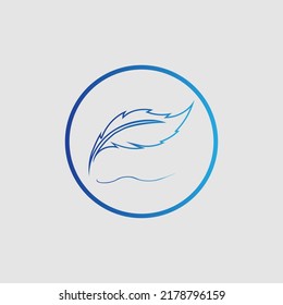 logo of feather vector illustration design on gray background