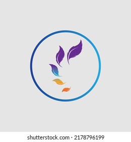 logo of feather vector illustration design on gray background