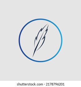 logo of feather vector illustration design on gray background