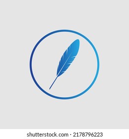 logo of feather vector illustration design on gray background