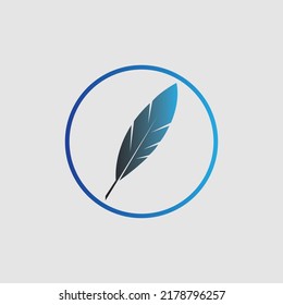 logo of feather vector illustration design on gray background