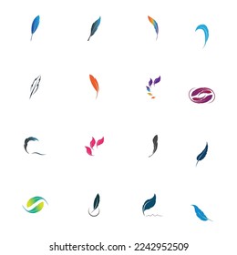 logo of feather vector illustration design on white background