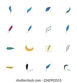logo of feather vector illustration design on white background