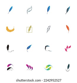 logo of feather vector illustration design on white background
