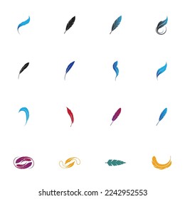 logo of feather vector illustration design on white background