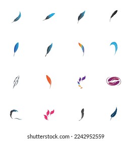 logo of feather vector illustration design on white background