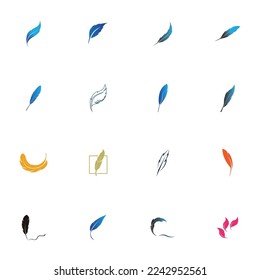 logo of feather vector illustration design on white background