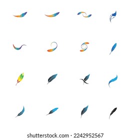 logo of feather vector illustration design on white background