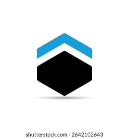 The logo features a bold black diamond shape with a blue upward chevron above it, symbolizing strength, growth, stability, and forward direction in a clean and modern design.