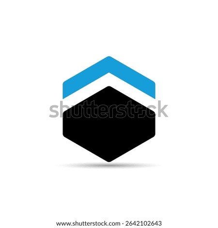 The logo features a bold black diamond shape with a blue upward chevron above it, symbolizing strength, growth, stability, and forward direction in a clean and modern design.