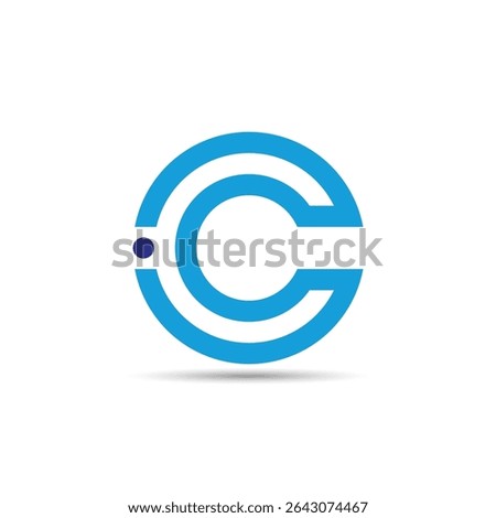 The logo features a bold blue letter 