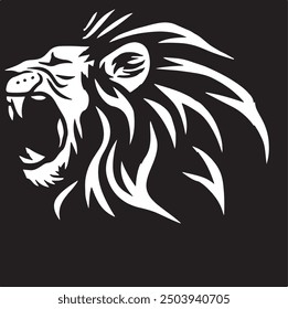 The logo features a bold and majestic lion, designed with a striking blend of simplicity and elegance. The lion’s mane is stylized into flowing.