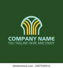 The logo features a bold and modern design with the text "COMPANY NAME" prominently displayed in uppercase letters. Below the company name, there is a tagline that reads "YOU TAGLINE HERE AND ENJOY," 