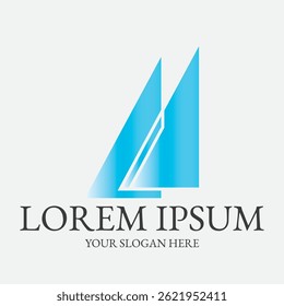 O logotipo apresenta um design de triângulo limpo e minimalista que transmite estabilidade