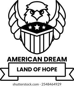 The logo features an eagle with its wings spread out