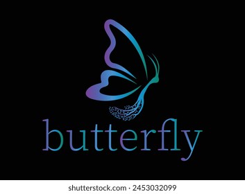 The logo features a gracefully stylized butterfly with intricately detailed wings, symbolizing transformation, beauty, and grace. The butterfly is depicted in a dynamic pose, with its wings outstretch