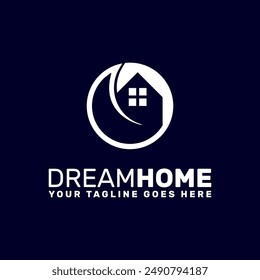 The logo features a house icon and a moon icon, which together create the impression of a dream home.