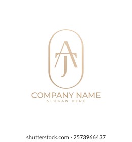 The logo features the letters "A" and "T" intertwined within a delicate oval frame. The design is minimalist and elegant, with a subtle gold color palette that conveys sophistication and luxury