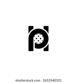 The logo features the letters H and P forming a pickleball symbol in the center. The design is modern, simple, and perfect for sports brands and the pickleball community.