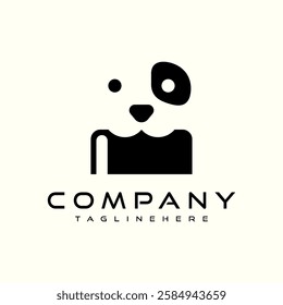 The logo features a minimalist representation of a dog’s face and upper body. The overall design is clean and modern, making it visually appealing and suitable for branding purposes.