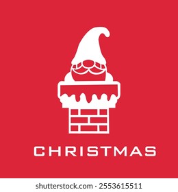 The logo features a Santa Claus shape hiding in a chimney resembling an ice cream cone with the word Christmas written underneath and a flat white style.