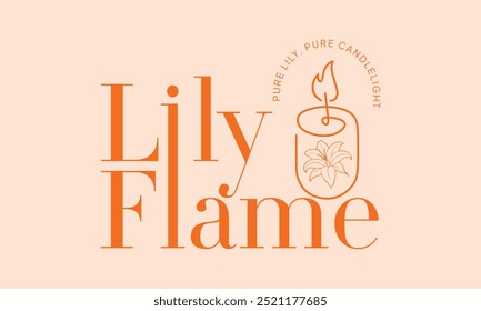 Das Logo besteht aus einer eleganten, minimalistischen Kerzenflamme mit flachem Docht und glatten Linien. Die Flamme ähnelt einem Seidenband, das Luxus symbolisiert. Es
