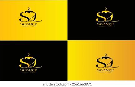 The logo features a sleek, minimalist candle flame made with flat wick and smooth lines. The flame resembles a silk ribbon, symbolizing luxury. It
