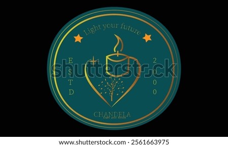 The logo features a sleek, minimalist candle flame made with flat wick and smooth lines. The flame resembles a silk ribbon, symbolizing luxury. It