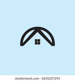 Das Logo zeichnet sich durch ein schlankes und modernes Design aus, das Vertrauen, Stabilität und Professionalität verkörpert. Im Mittelpunkt des Logos steht eine abstrakte Darstellung eines Hauses oder Gebäudes, das mit klaren Linien stilisiert ist.