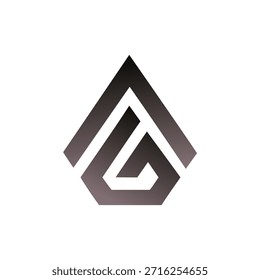 The logo features a stylized, abstract interpretation of the letter "G" or "A" housed within a diamond-like or pentagonal outline.