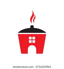El logotipo presenta una combinación estilizada de una olla de cocina (cloche) y una casa.