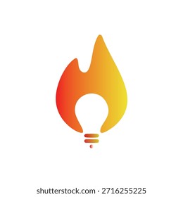 Das Logo zeigt eine stilisierte Flamme, die in einem hellen, warmen Farbverlauf dargestellt wird und von einem tiefen Rot-Orange auf der linken Seite zu einem leuchtend gelben auf der rechten Seite übergeht.