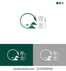 The logo features a stylized green dragon circling a mountain landscape within a circular shape. The Chinese characters "青龙" (Qīnglóng) are included, which translate to "Green Dragon."