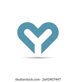 The logo features a stylized heart shape with a "Y" formed in the negative space, symbolizing care, connection, and unity in a modern, clean, and emotionally engaging design.