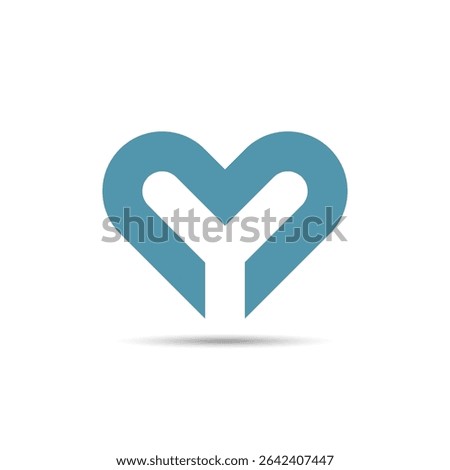 The logo features a stylized heart shape with a "Y" formed in the negative space, symbolizing care, connection, and unity in a modern, clean, and emotionally engaging design.