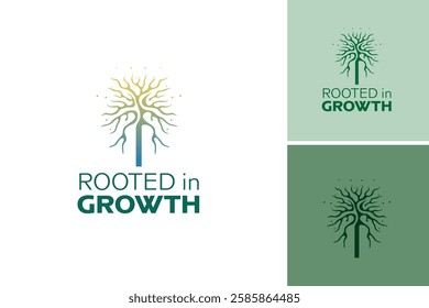 The logo features a stylized tree with flowing branches, symbolizing growth and connection to nature. Ideal for an environmental or wellness brand, it conveys a sense of harmony. EPS Layered File